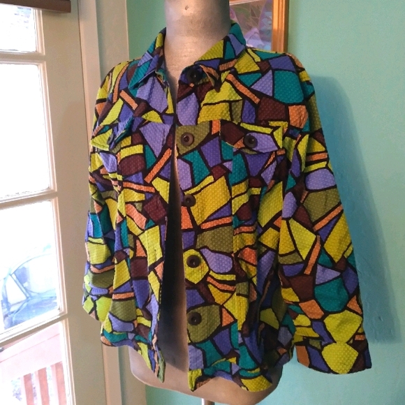 Patterned crop jacket - Picture 1 of 5